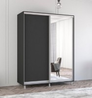 Dulap cu uşi glisante Mobildor-Lux Aron Chipboard/Mirror 190x220 Anthracite (aron1843)