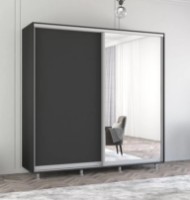 Dulap cu uşi glisante Mobildor-Lux Aron Chipboard/Mirror 210x200 Anthracite (aron1825) imaginea #1 — magazin online Desire.md