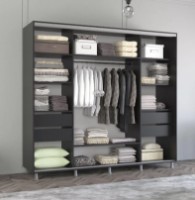 Шкаф-купе Mobildor-Lux Aron Chipboard/Mirror 270x210 Anthracite (aron3889) фото №2 — интернет-магазин Desire.md