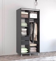 Dulap cu uşi glisante Mobildor-Lux Aron 120x220 Anthracite (aron552) imaginea #2 — magazin online Desire.md