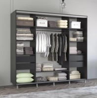 Dulap cu uşi glisante Mobildor-Lux Aron 270x230 Anthracite (aron3731) imaginea #2 — magazin online Desire.md