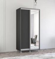 Dulap cu uşi glisante Mobildor-Lux Aron-P Chipboard/Mirror 120x230 Anthracite (00010713) imaginea #1 — magazin online Desire.md