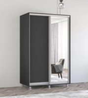 Dulap cu uşi glisante Mobildor-Lux Aron-P Chipboard/Mirror 180x240 Anthracite (00010728) imaginea #1 — magazin online Desire.md