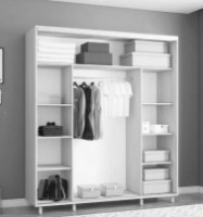 Dulap cu uşi glisante Mobildor-Lux Aron-P Chipboard/Mirror 200x210 Anthracite (00010631) imaginea #2 — magazin online Desire.md