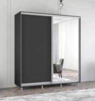 Dulap cu uşi glisante Mobildor-Lux Aron-P Chipboard/Mirror 190x230 Anthracite (00010634) imaginea #1 — magazin online Desire.md