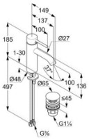 Смеситель для умывальника Kludi Bozz (38288N076) фото №2 — интернет-магазин Desire.md