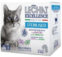 Hrană umedă pentru pisici Monge Lechat Excellence Sterilized Duck/Rabbit 12x100g