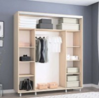 Dulap cu uşi glisante Mobildor-Lux Aron-P Chipboard/Mirror 200x200 Oak Sonoma (00010619) imaginea #2 — magazin online Desire.md