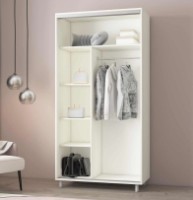 Dulap cu uşi glisante Mobildor-Lux Aron-P Chipboard/Mirror 100x230 White (00010666) imaginea #2 — magazin online Desire.md