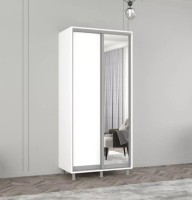 Dulap cu uşi glisante Mobildor-Lux Aron-P Chipboard/Mirror 120x200 White (00010641) imaginea #1 — magazin online Desire.md