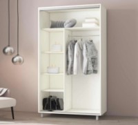 Dulap cu uşi glisante Mobildor-Lux Aron-P Chipboard/Mirror 130x220 White (00010660) imaginea #2 — magazin online Desire.md