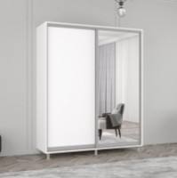 Dulap cu uşi glisante Mobildor-Lux Aron-P Chipboard/Mirror 180x210 White (00010656) imaginea #1 — magazin online Desire.md
