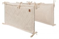 Protectie laterala pentru patut Jollein Check Knit Oatmeal 180x30 (004-895-68038) imaginea #1 — magazin online Desire.md