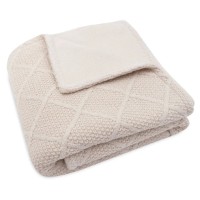 Pătura Jollein Check Knit Oatmeal/Teddy Fleece 75x100 (517-511-68040) imaginea #4 — magazin online Desire.md