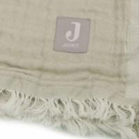 Pătura Jollein Fringe Olive Green/Ivory GOTS 120x120 (521-557-68014) imaginea #3 — magazin online Desire.md