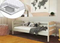 Детская кровать Меблi Лев Milena 90х200 Бук Белый фото №1 — интернет-магазин Desire.md