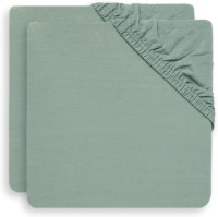 Cearșaf pentru copii Jollein Jersey Ash Green 120x60cm 2pcs (2511-507-00095)