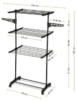 Uscător de rufe Konighoffer 76x55x155cm Black imaginea #7 — magazin online Desire.md