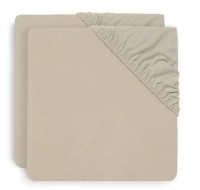 Cearșaf pentru copii Jollein Jersey Nougat 120x60cm 2pcs (2511-507-00093)