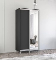 Dulap cu uşi glisante Mobildor-Lux Aron-S Chipboard/Mirror 120x200 Anthracite (00013756) imaginea #1 — magazin online Desire.md