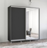 Шкаф-купе Mobildor-Lux Aron-S Chipboard/Mirror 190x200 Anthracite (arons9869) фото №1 — интернет-магазин Desire.md