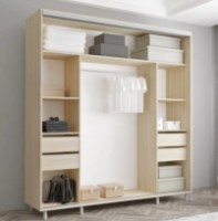 Dulap cu uşi glisante Mobildor-Lux Aron-S Chipboard/Mirror 190x200 Oak Sonoma (arons9864) imaginea #2 — magazin online Desire.md