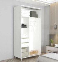 Шкаф-купе Mobildor-Lux Aron-S Chipboard/Mirror 120x210 White (00013720) фото №2 — интернет-магазин Desire.md