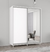 Шкаф-купе Mobildor-Lux Aron-S Chipboard/Mirror 140x210 White (00013722) фото №1 — интернет-магазин Desire.md