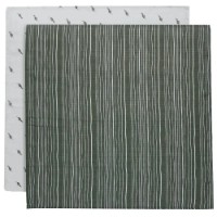 Pelinci Jollein Stripe & Olive Leaf Green GOTS 2pcs (535-851-66094)