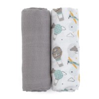 Pelinci Petite&Mars Misty Grey Planes 2pcs 120x120cm (417361) imaginea #5 — magazin online Desire.md