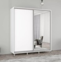 Dulap cu uşi glisante Mobildor-Lux Aron Chipboard/Mirror 210x220 White (aron1817)