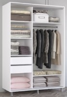 Dulap cu uşi glisante Mobildor-Lux Aron Chipboard/Mirror 190x200 White (aron1831) imaginea #2 — magazin online Desire.md