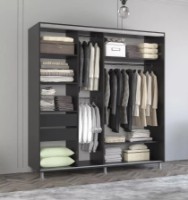 Dulap cu uşi glisante Mobildor-Lux Aron Mirror 200x210 Anthracite (aron1890) imaginea #2 — magazin online Desire.md