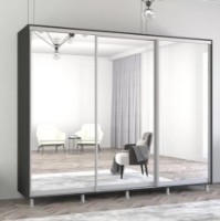 Dulap cu uşi glisante Mobildor-Lux Aron Mirror 240x220 Anthracite (aron1250)