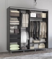 Dulap cu uşi glisante Mobildor-Lux Aron 230x240 Anthracite/White (aron1380) K imaginea #2 — magazin online Desire.md