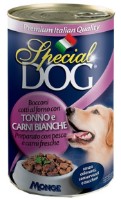 Hrană umedă pentru câini Monge Superpremium Special Dog Can Chunks with Tuna & Poultry 1275g