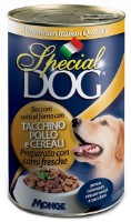 Hrană umedă pentru câini Monge Superpremium Special Dog Can Chunks with Turkey & Chicken 1275g