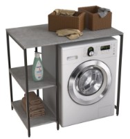 Стеллаж для стиральной машины Ferrum-Decor Bafrum 405 90x101x60.5 Beton/Black (BED40500) фото №1 — интернет-магазин Desire.md