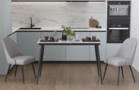 Masă pentru bucătărie Ferrum-Decor Dandy 120/160x70x75H Beton/Black (DAND108) imaginea #6 — magazin online Desire.md