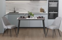 Masă pentru bucătărie Ferrum-Decor Dandy 120/160x70x75H White/Black (DAND114) imaginea #6 — magazin online Desire.md