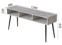 Тумба под ТВ Ferrum-Decor Kentucky 45x139x38 Beton/Black (KENT1000) фото №4 — интернет-магазин Desire.md