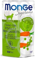 Hrană umedă pentru pisici Monge Supreme Adult Tuna/Peas/Baby Carrot 80g