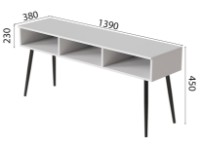 Тумба под ТВ Ferrum-Decor Kentucky 45x139x38 White/Black (KENT1006) фото №4 — интернет-магазин Desire.md