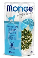 Hrană umedă pentru pisici Monge Supreme Adult Tuna/Quinoa/Seaweeds 80g