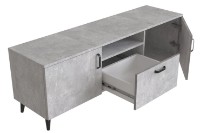 Тумба под ТВ Ferrum-Decor Lester 139x38x45 Beton/Black (LEST100) фото №2 — интернет-магазин Desire.md
