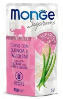 Hrană umedă pentru pisici Monge Supreme Sterilised Tuna/Quinoa/Green Beans 80g