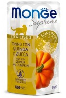 Hrană umedă pentru pisici Monge Supreme Sterilised Tuna/Quinoa/Pumpkin 80g