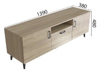 Тумба под ТВ Ferrum-Decor Lester 139x38x45 Oak Sonoma/Black (LEST103) фото №4 — интернет-магазин Desire.md