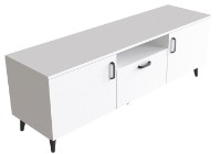 Тумба под ТВ Ferrum-Decor Lester 139x38x45 White/Black (LEST106) фото №3 — интернет-магазин Desire.md
