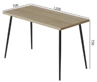 Обеденный стол Ferrum-Decor Marseille 30 75x120x70 Oak Sonoma/Black (MAR3011) фото №3 — интернет-магазин Desire.md